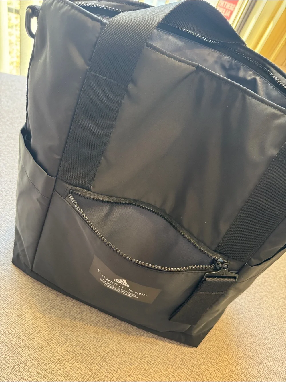 adidas Black Nylon Messenger Tote with Adjustable Strap